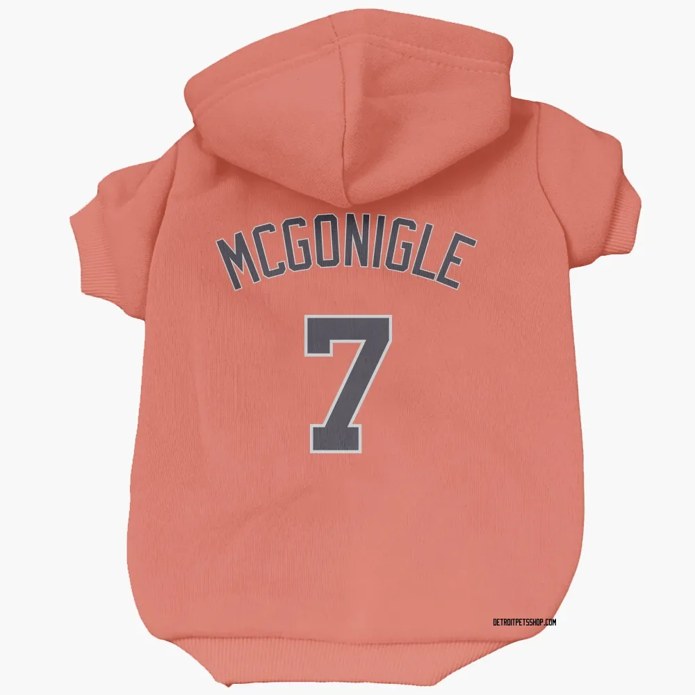 Detroit Tigers Kevin McGonigle Orange Pet Hoodie for Dog & Cat